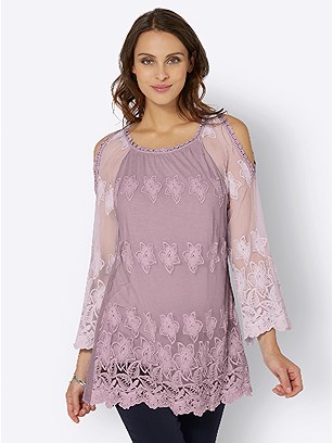 Lace Cold Shoulder Blouse product image (439612.MV.2.1_WithBackground)