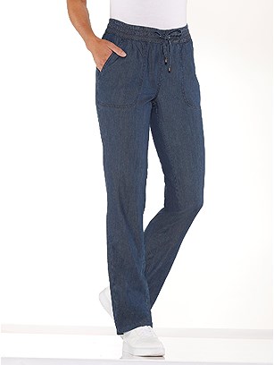 Drawstring Waist Jeans product image (439644.BLUS.3.1_WithBackground)