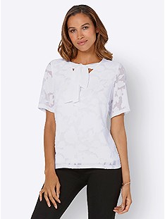 Bow V-Neckline Blouse product image (440081.WH.4.1_WithBackground)