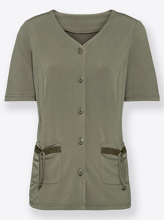 creation l Khaki Short Sleeve Cardigan from creation L