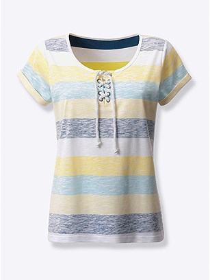 Striped Lace Up Top product image (441490.LEST.1.7_WithBackground)