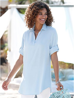Collared Tab Sleeve Tunic product image (441811.LB.1s)