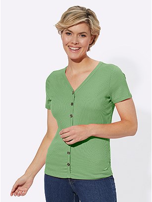 Ribbed Button Up Top product image (441920.AG.1.1_WithBackground)
