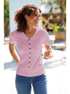 Link. ribbed button up shirt (Product Display 30795) image - mobile.