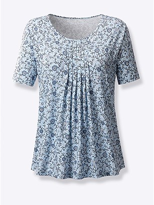 Pleated Floral Top product image (441930.LBPR.1.9_WithBackground)