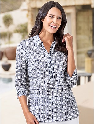 Printed 3/4 Sleeve Blouse product image (441963.NVPR.33S)