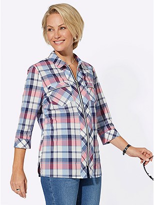 Patterned Zip Down Blouse product image (443576.RSNV.2S)