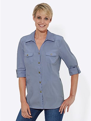 Collared Button Up Blouse product image (443671.PWBL.1.1_WithBackground)