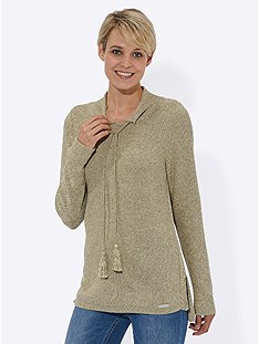 Tassel Detail Purl Knit Sweater product image (443915.VATP.1.1_WithBackground)