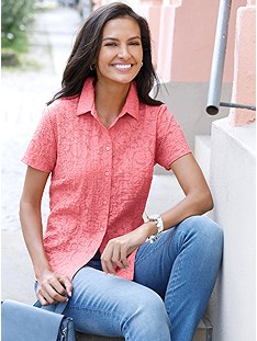 Lace Button Up Blouse product image (445433.RS.1.1_WithBackground)
