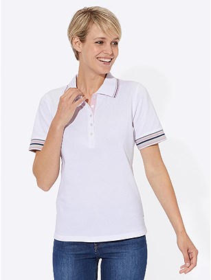 Stripe Accent Polo Top product image (445682.EC.1.1_WithBackground)