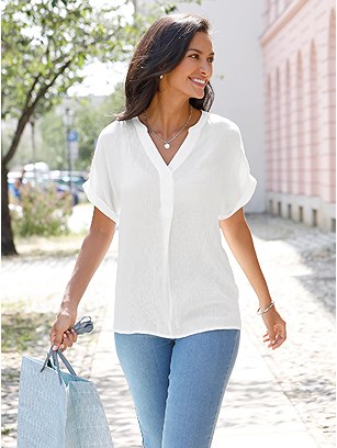 Open V-Neck Blouse product image (445708.EC.1.11_WithBackground)
