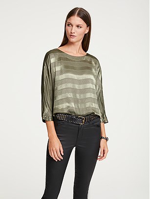 Flowy Striped Shimmery Blouse product image (448568.KH.1.113_WithBackground)