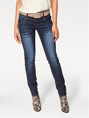 Contrast Hem Skinny Jeans product image (467539.BLDE.1.1_WithBackground)