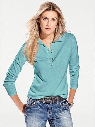 Fine Knit Polo Sweater product image (474259.AQ.2S)
