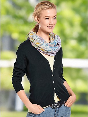 V-Neck Button Up Cardigan product image (474396.BK.18s)