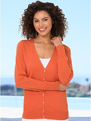 V-Neck Button Up Cardigan product image (474396.OR.18S)