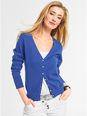 V-Neck Button Up Cardigan product image (474396.RY.3S)