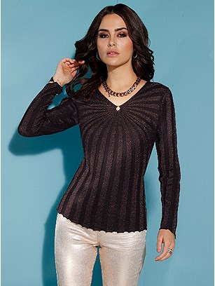 Shimmer Front Clasp Sweater product image (505178.BK.1.1_WithBackground)