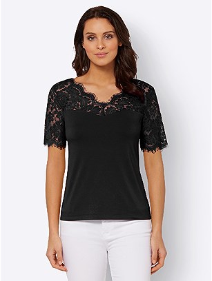 Lace V-Neck Top product image (505743.BK.3.1_WithBackground)