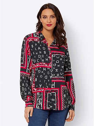 Printed Button Up Blouse product image (505985.RBPR.3.10_WithBackground)