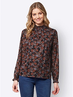 Smocked Collar Floral Blouse product image (506031.NVPY.3.8_WithBackground)