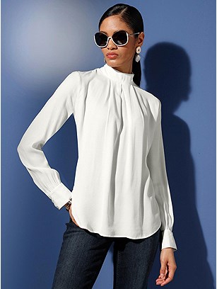 Stand Up Collar Blouse product image (506128.EC.1S)