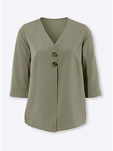 Pleated V-Neck Blouse product image (506189.KH.1.1_WithBackground)