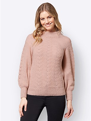 Ajour Patterned Sweater product image (506217.POWD.3.8_WithBackground)