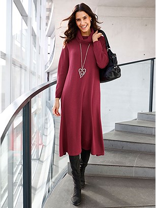 Loose Turtleneck Knit Dress product image (506316.CHRY.1M)