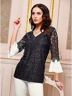 Flare Sleeve Lace Top product image (506539.BKEC.1.1_WithBackground)