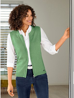 Zip Up Knitted Vest product image (506798.AG.1.1_WithBackground)