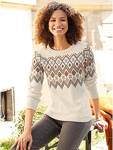 Patterned Raglan Sleeve Sweater product image (507021.CAGM.1.1_WithBackground)
