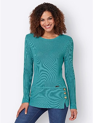 Ribbed Button Detail Sweater product image (507519.BL.3.1_WithBackground)