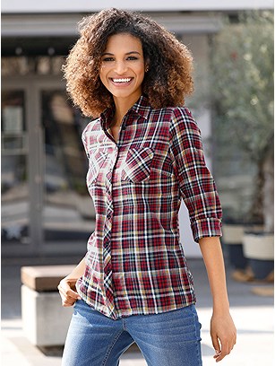 Checkered Flannel Blouse product image (523685.NVCK.1S)