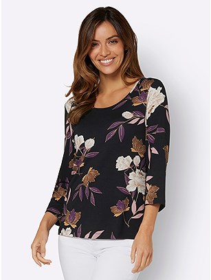 Floral 3/4 Sleeve Top product image (524263.LIOC.2.30_WithBackground)