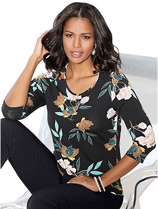 Floral 3/4 Sleeve Top product image (524263.PEOP.1S)