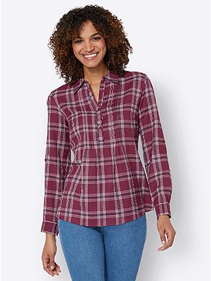 Plaid Flannel Button Blouse product image (524270.BDCK.3.1_WithBackground)
