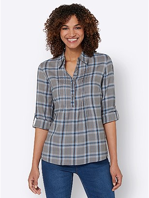 Plaid Flannel Button Blouse product image (524270.GYCK.3.1_WithBackground)