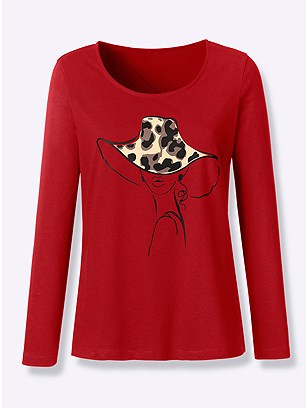 Long Sleeve Graphic Top product image (524567.CHRY.1.1_WithBackground)