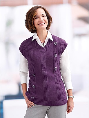 Button Detail Sweater Vest product image (524940.MU.1.1_WithBackground)
