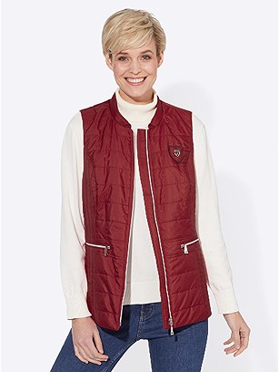 Quilted Stand Up Collar Vest product image (525139.CHRY.2.6_WithBackground)