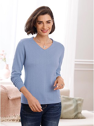 V-Neckline Sweater product image (525221.LB.1.1_WithBackground)