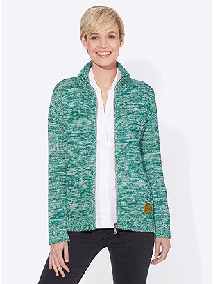 Mottled Effect Zip Cardigan product image (526302.BLWH.1.1_WithBackground)