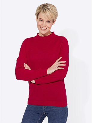 Ruffled Neck Sweater product image (526643.RD.1.12_WithBackground)