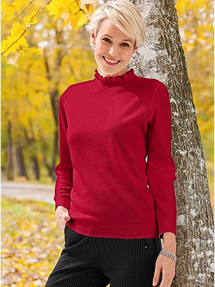 Ruffled Neck Sweater product image (526643.RD.1SS)