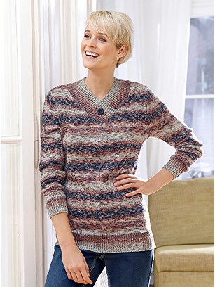 Mottled V-Neck Sweater product image (531163.BUMO.1.1_WithBackground)