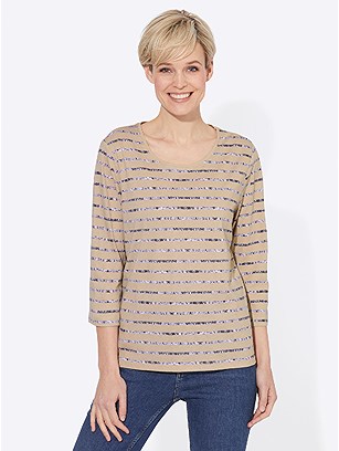 Mixed Print Stripe Top product image (531351.BEPA.1.1_WithBackground)