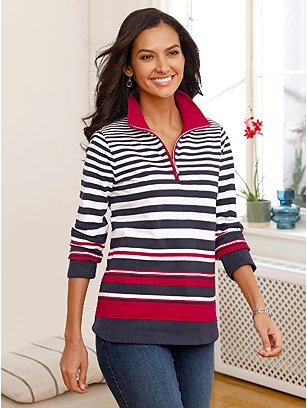 Nautical Stripe Zip Sweatshirt product image (531481.NVST.1.1_WithBackground)
