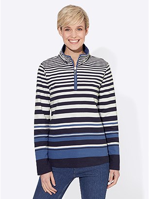 Striped Quarter Zip Shirt product image (531481.NVST1.2.1_WithBackground)